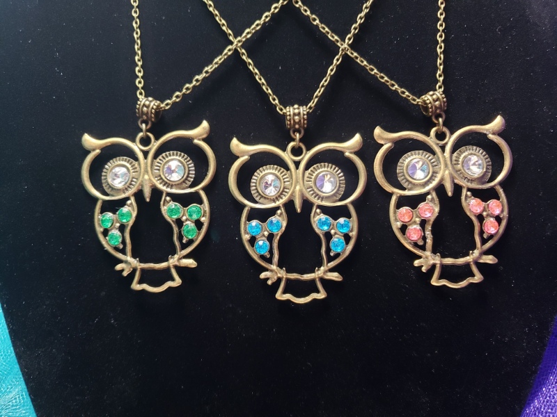 Hollow Rhinestone Owls
