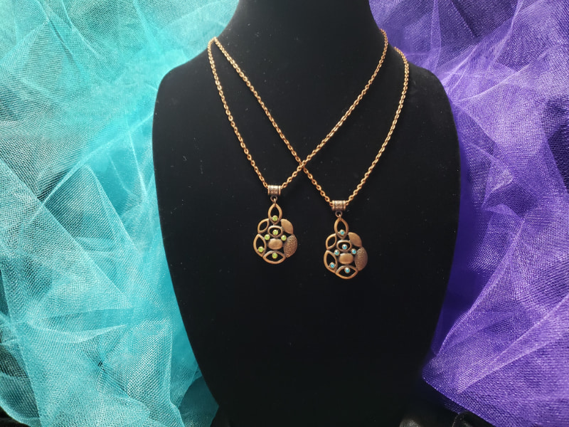 Rose Rhinestone Copper Necklace