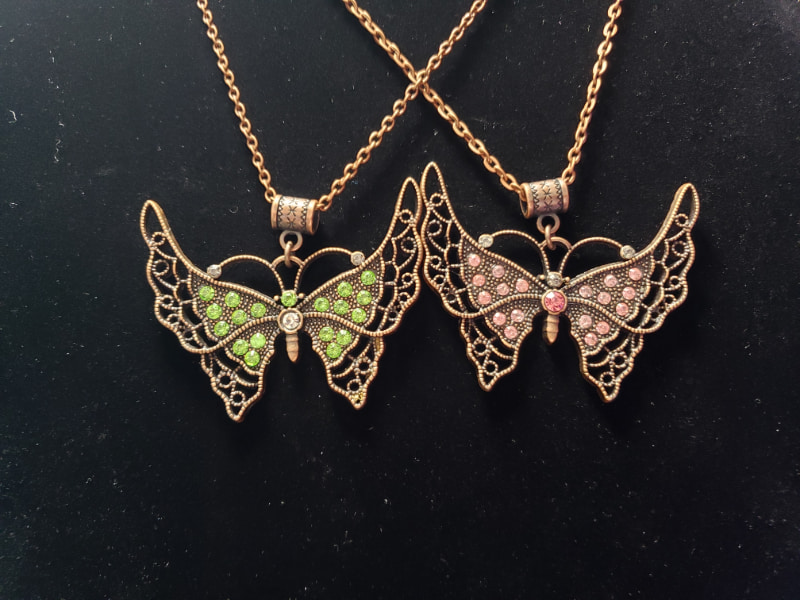 Twin Butterflies in Copper