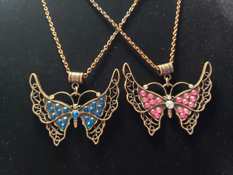 Copper Double Butterfly Necklace